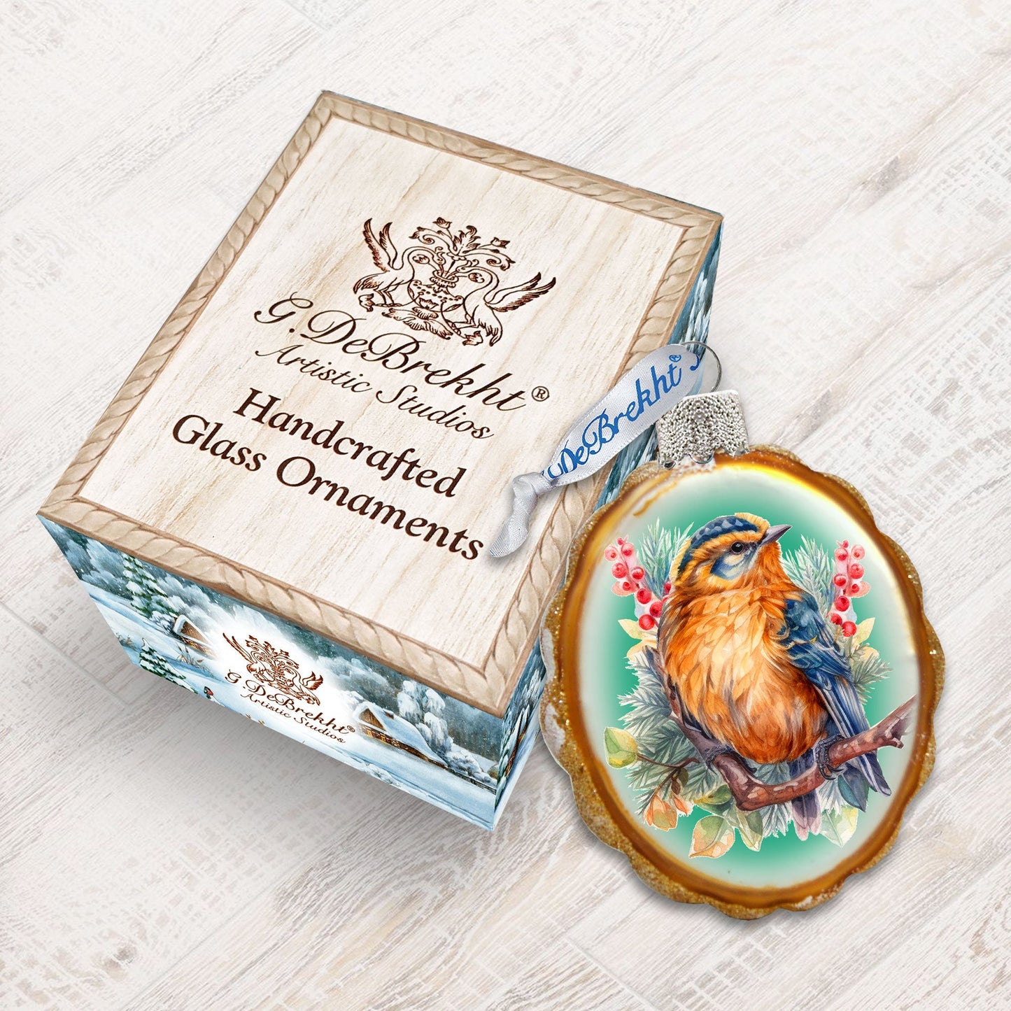 Songbird Mercury Glass Ornaments by G. Debrekht - Wildlife Holiday Decor - 776005