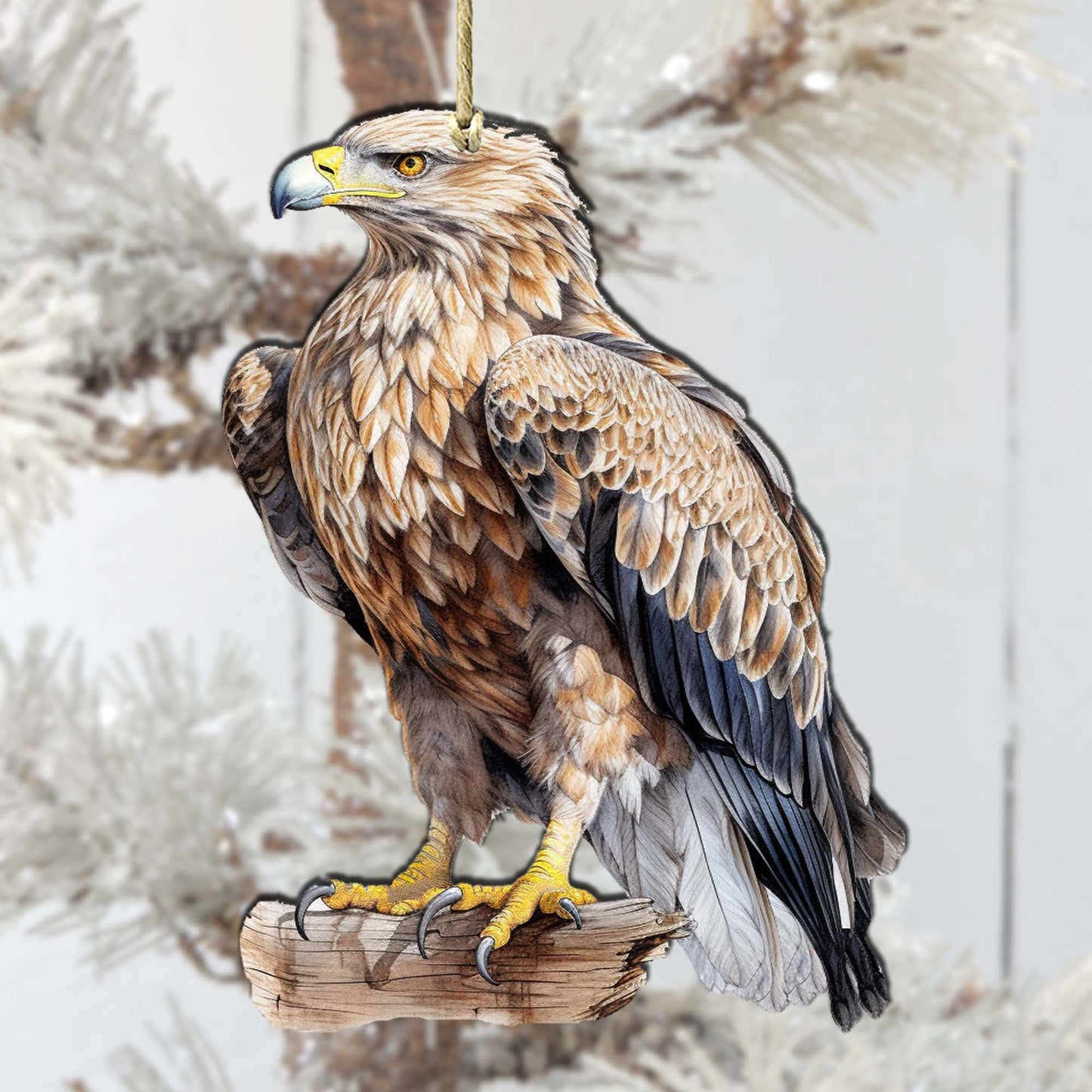 White-tailed Eagle Wooden Ornaments by G.Debrekht - Wildlife Holiday Decor - 8710101-1