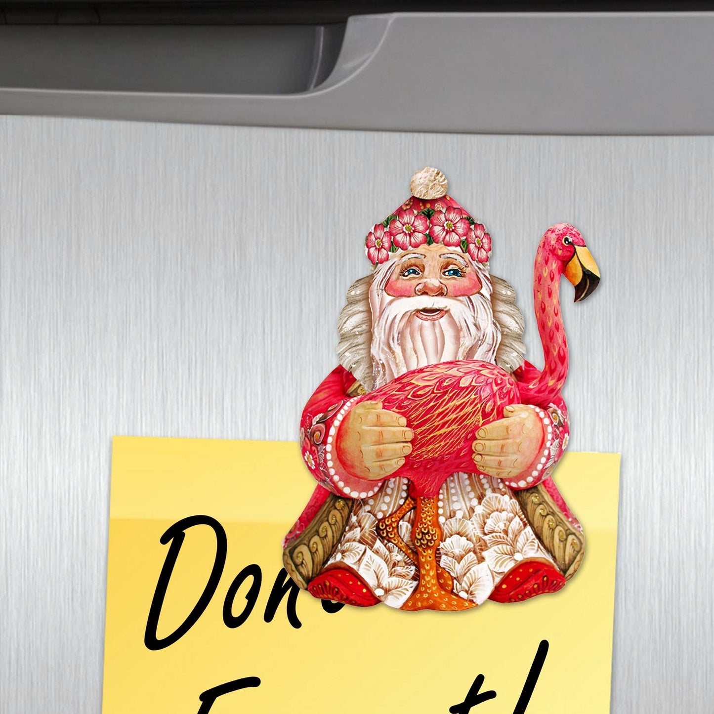 Santa Decorative Wooden Magnets Set of 6 by G. Debrekht - Christmas Santa Snowman Decor - 8090131G-S6