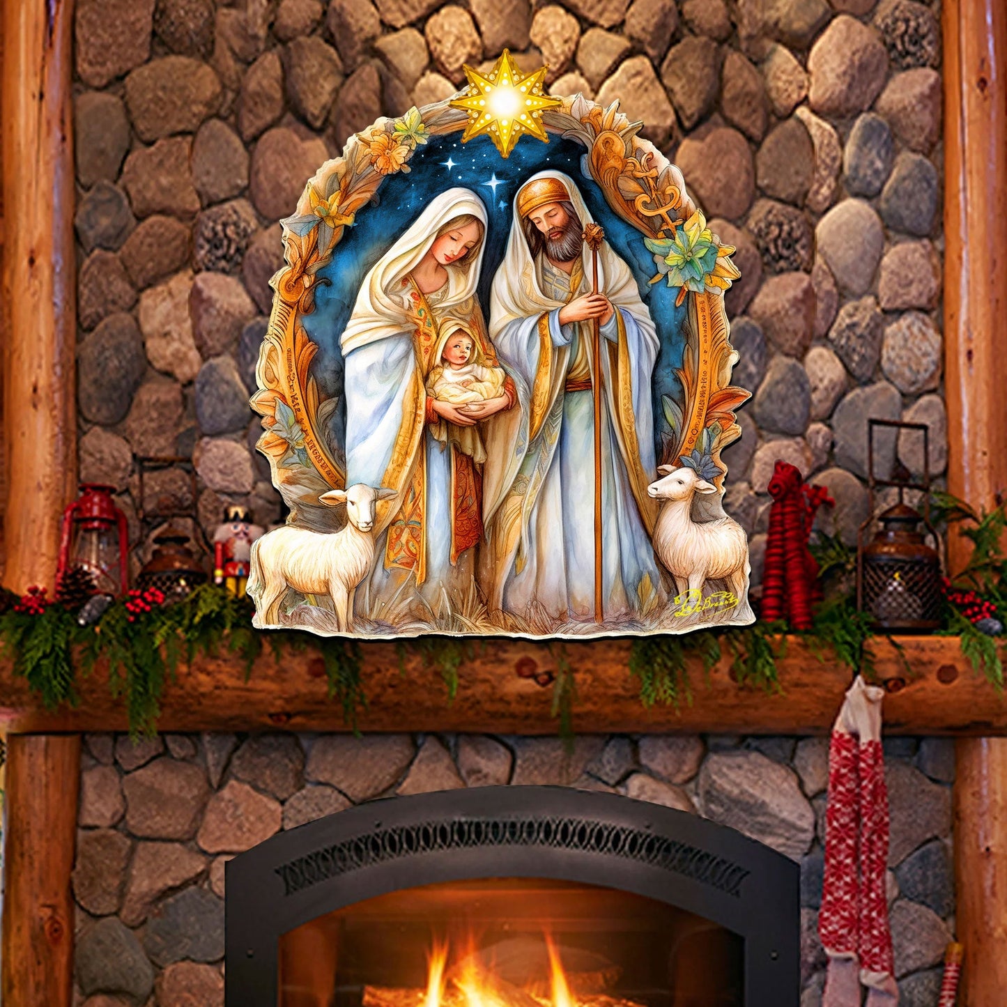 Nostalgic Nativity Scene Holiday Door Decor by G. Debrekht - Nativity Holiday Decor - 8611074H