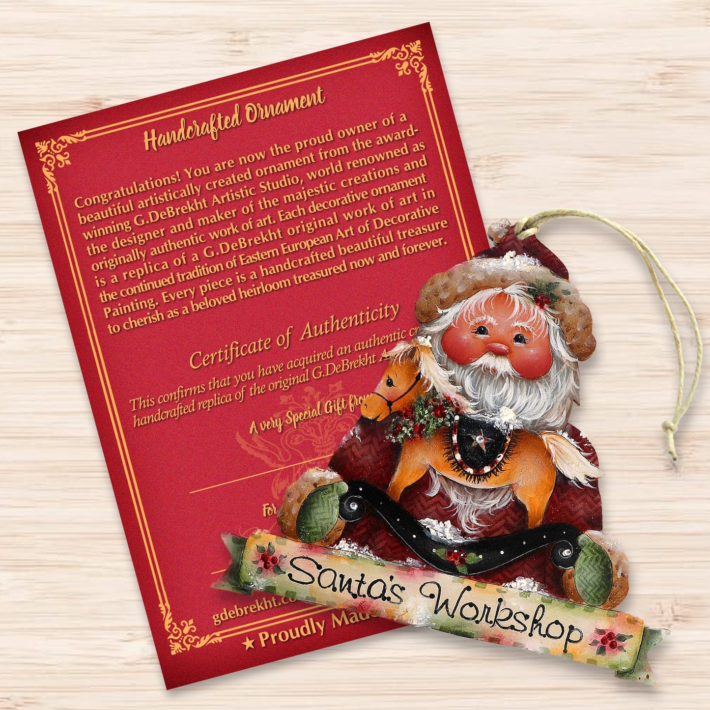 Santa's Workshop Wooden Ornaments by Jamie Mills-Price Christmas Santa Snowman Decor - 8611068-2-MP