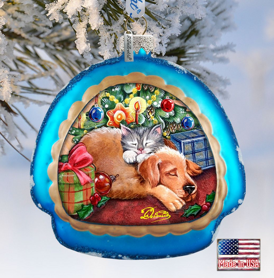 Furry Friends Glass Ornament by G. DeBrekht - Christmas Decor - 756-016