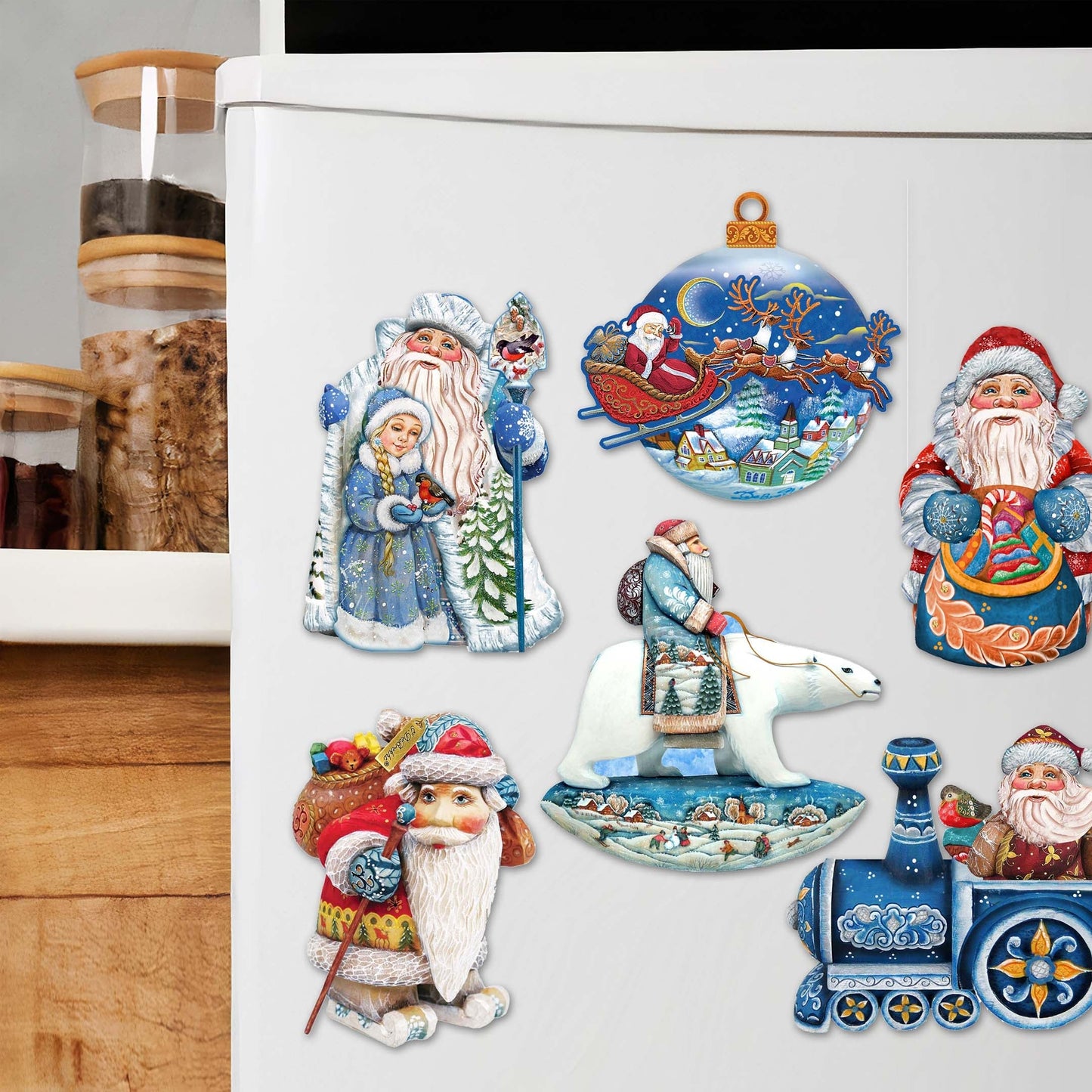 Up-Up and Away Decorative Wooden Magnets Set of 6 by G. Debrekht - Christmas Decor - 8090132G-S6