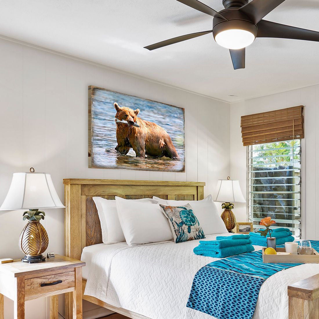 Bear Art Wooden Wall Art by Nature Wonders - Nature Wildlife Decor  - 95297B