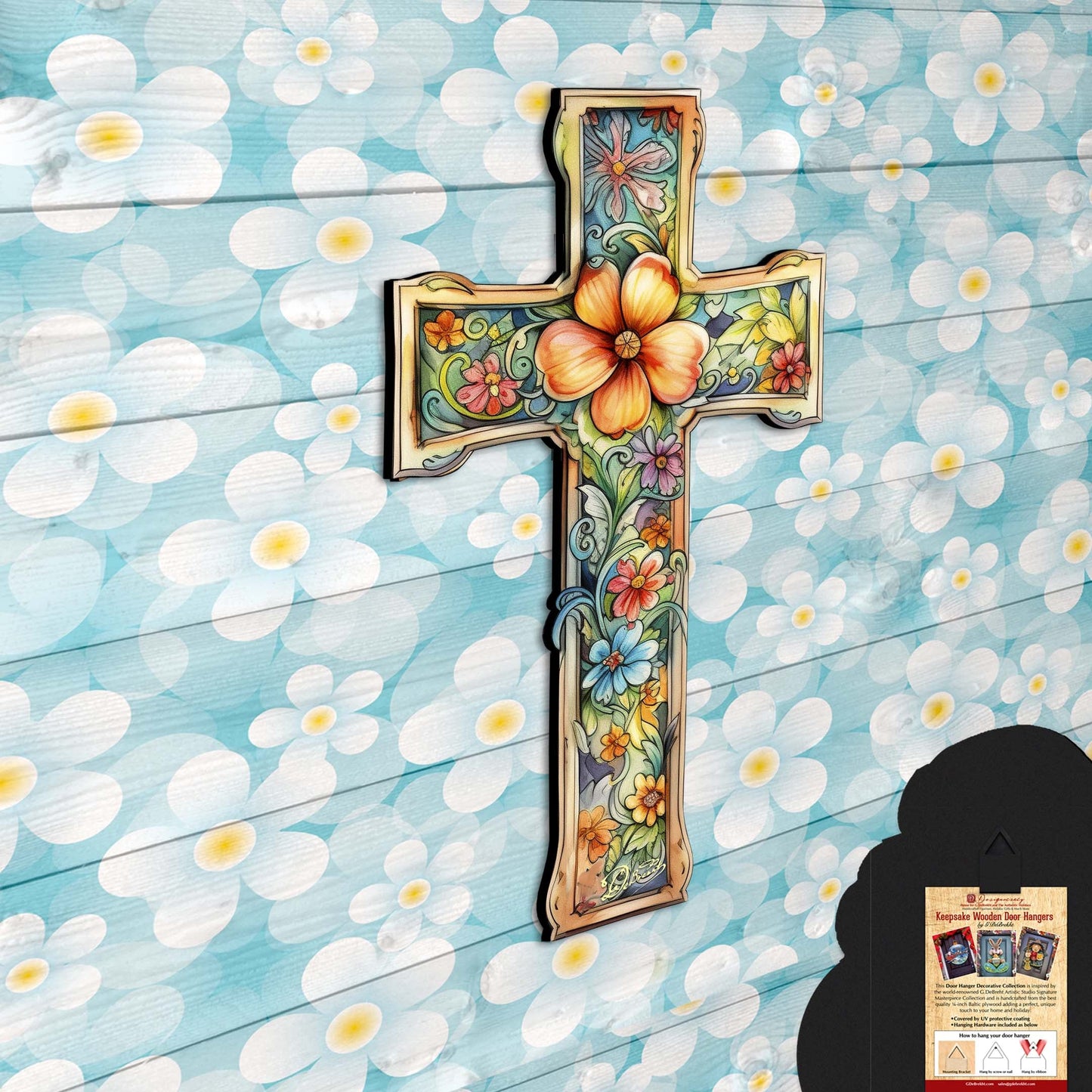 Blossom Cross Holiday Door Decor by G. Debrekht - Easter Spring Decor - 8688165H