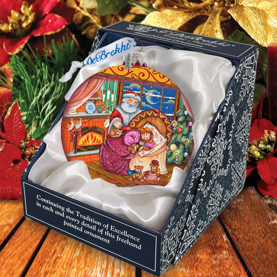 Christmas Ball Glass Ornament by G. DeBrekht - Christmas Santa Snowman Decor - 73615