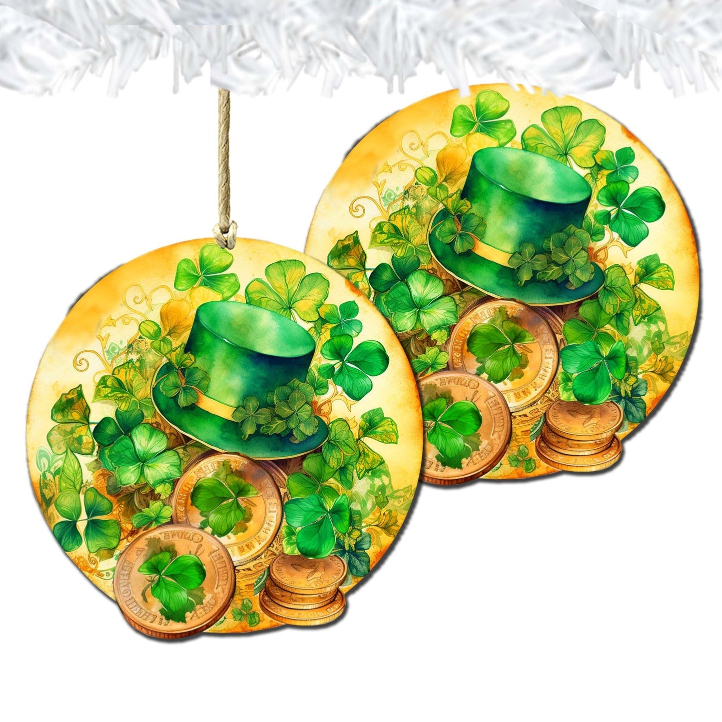 St. Patrick Day Wooden Ornaments by G. DeBrekht Easter Spring Decor - 8652774