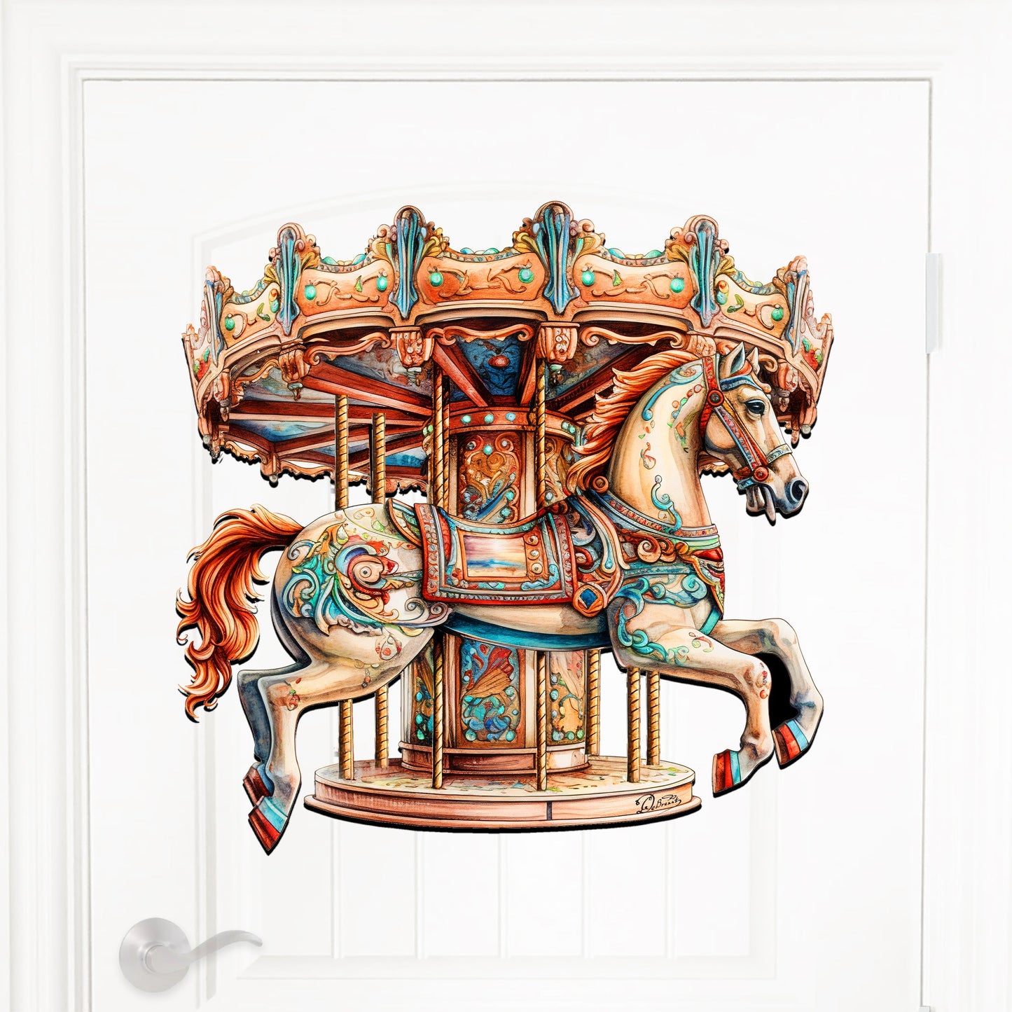 Carousel Horse Holiday Door Decor  by G. Debrekht - Christmas Decor - 8611027H