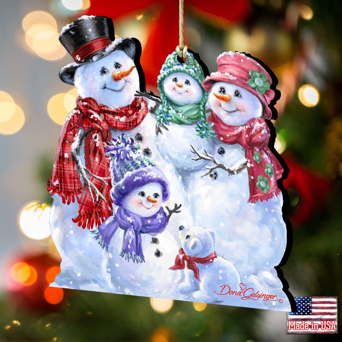 Snowflake Family Wooden Ornaments by Gelsinger - Nativity Holiday Decor - 8161018-1540