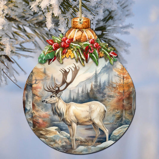Alaskan Majestic Elk Wooden Ornaments by G.Debrekht - Wildlife Holiday Decor - 870028
