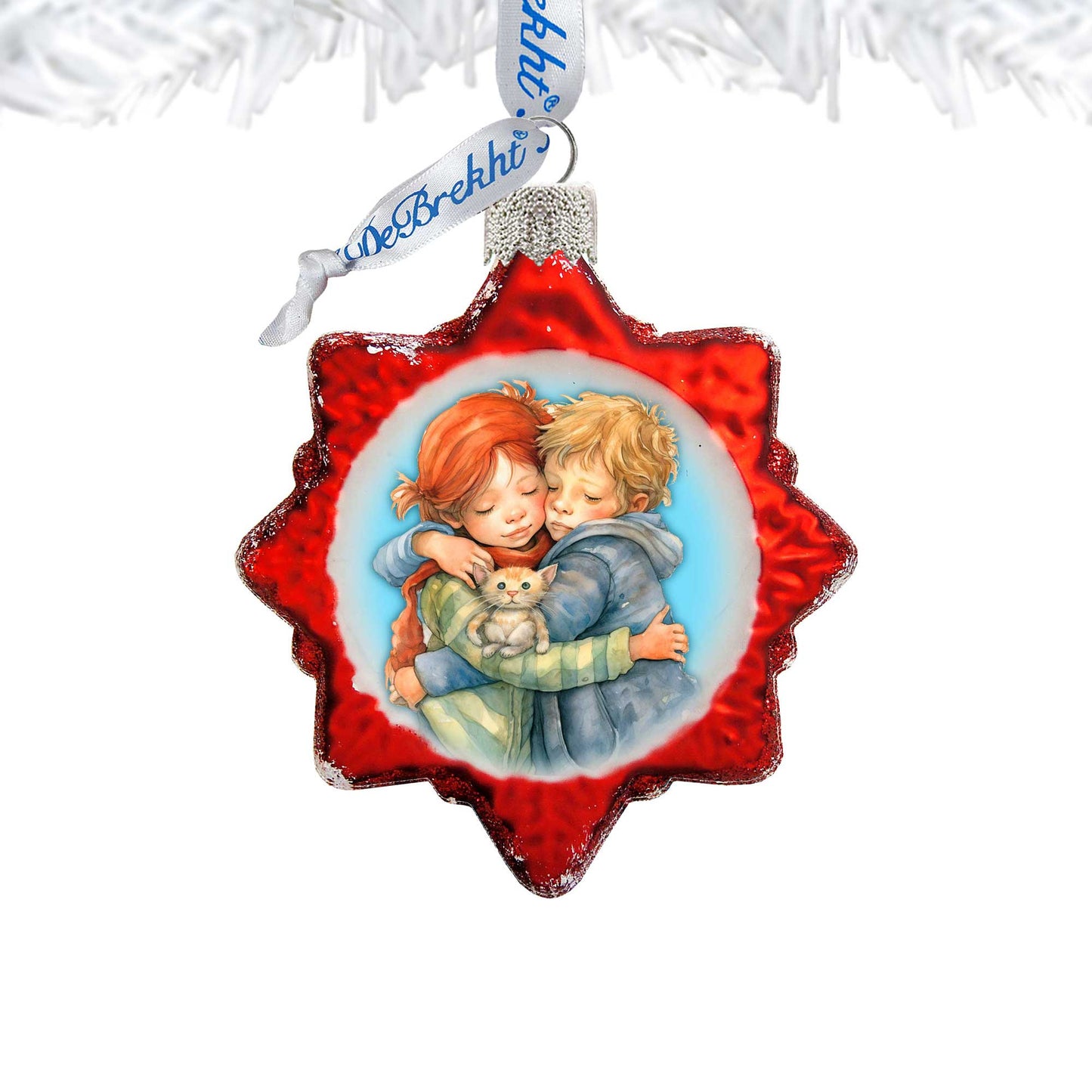 Brother and Sister Mercury Glass Ornaments by G. Debrekht - Christmas Decor - 776011