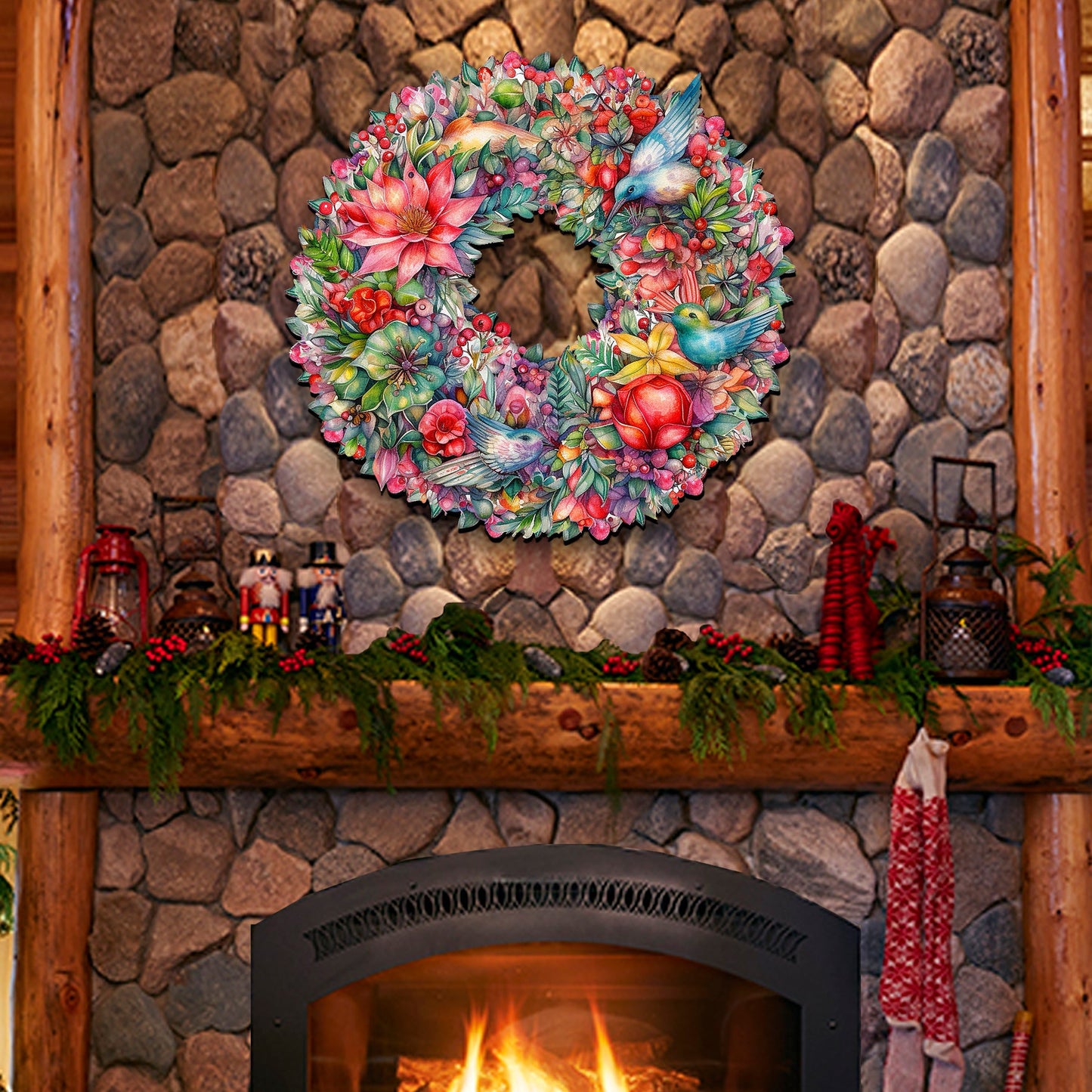 Summer Blooms Wreath Holiday Door Decor by G. Debrekht - Spring Easter Decor - 8611072H