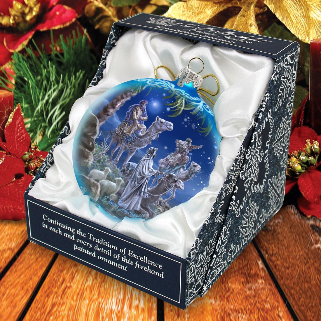 Let Us Adore Him Glass Ornament Limited Edition by D. Gelsinger - Nativity Holiday Decor - 73897-1839