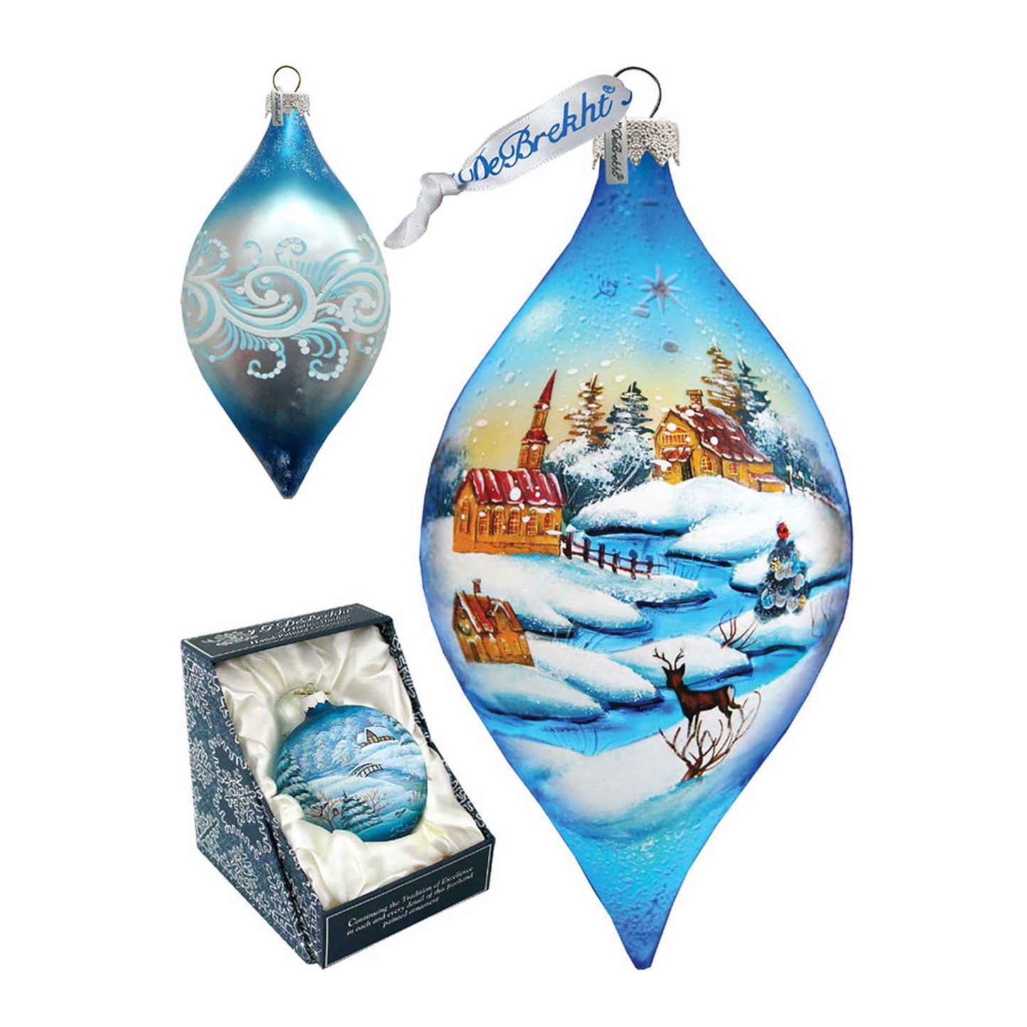 Winter Village Glass Ornament by G. DeBrekht - Christmas Decor - 74175