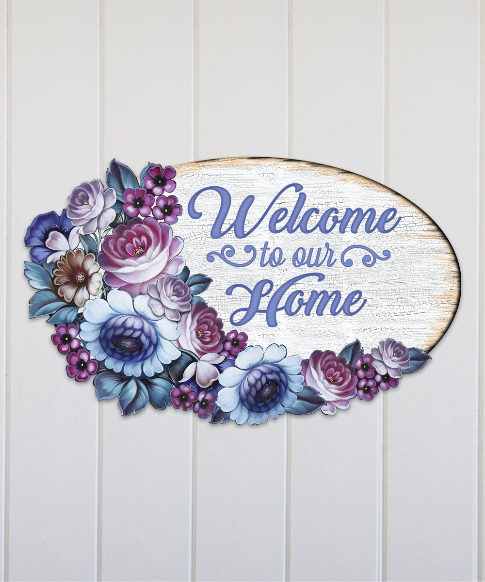 Welcome to Our Home Wreath Easter Door Decor by G. DeBrekht - Easter Spring Decor - 8185311H
