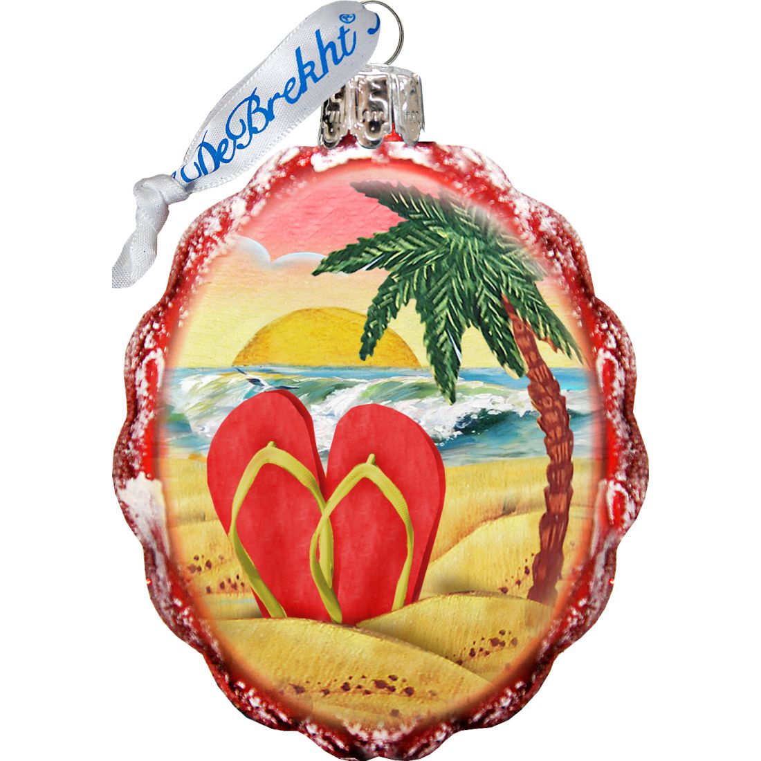 Christmas In July Mercury Glass Ornaments Set of 3 by G. DeBrekht - Coastal Holiday Decor - 770130S3