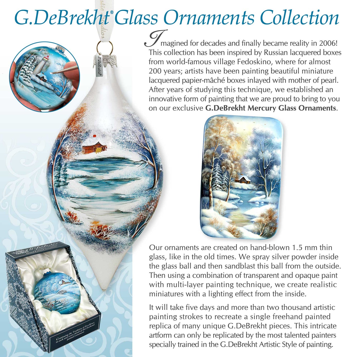 Wonderland Drop Glass Ornament by G. DeBrekht - Christmas Décor - 74170