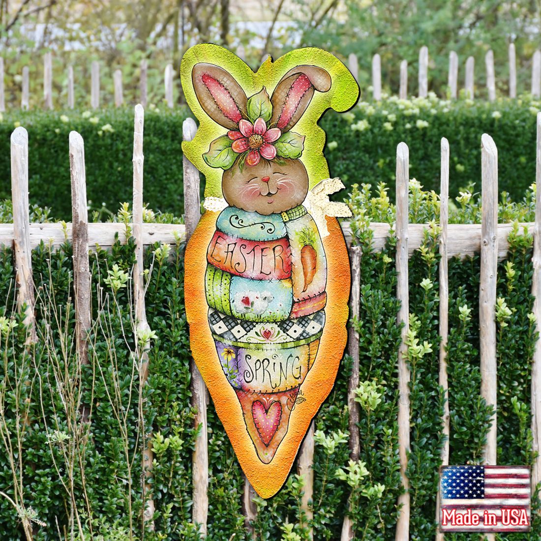 Carrot Bunny Easter Door Decor by Jamie Mills-Price - Easter Spring Decor - 8457609H