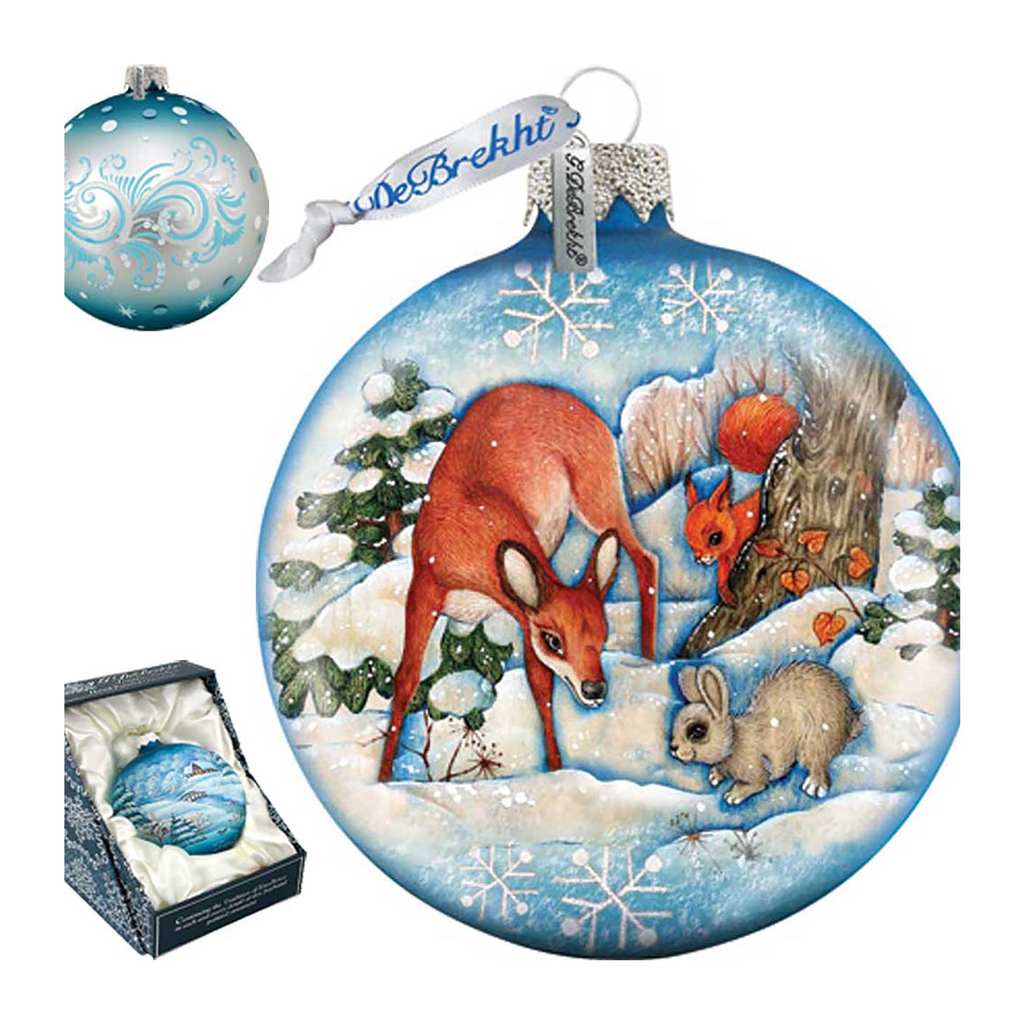 Forest Fends Ball Glass Ornament by G. DeBrekht - Wildlife Holiday Decor - 73412