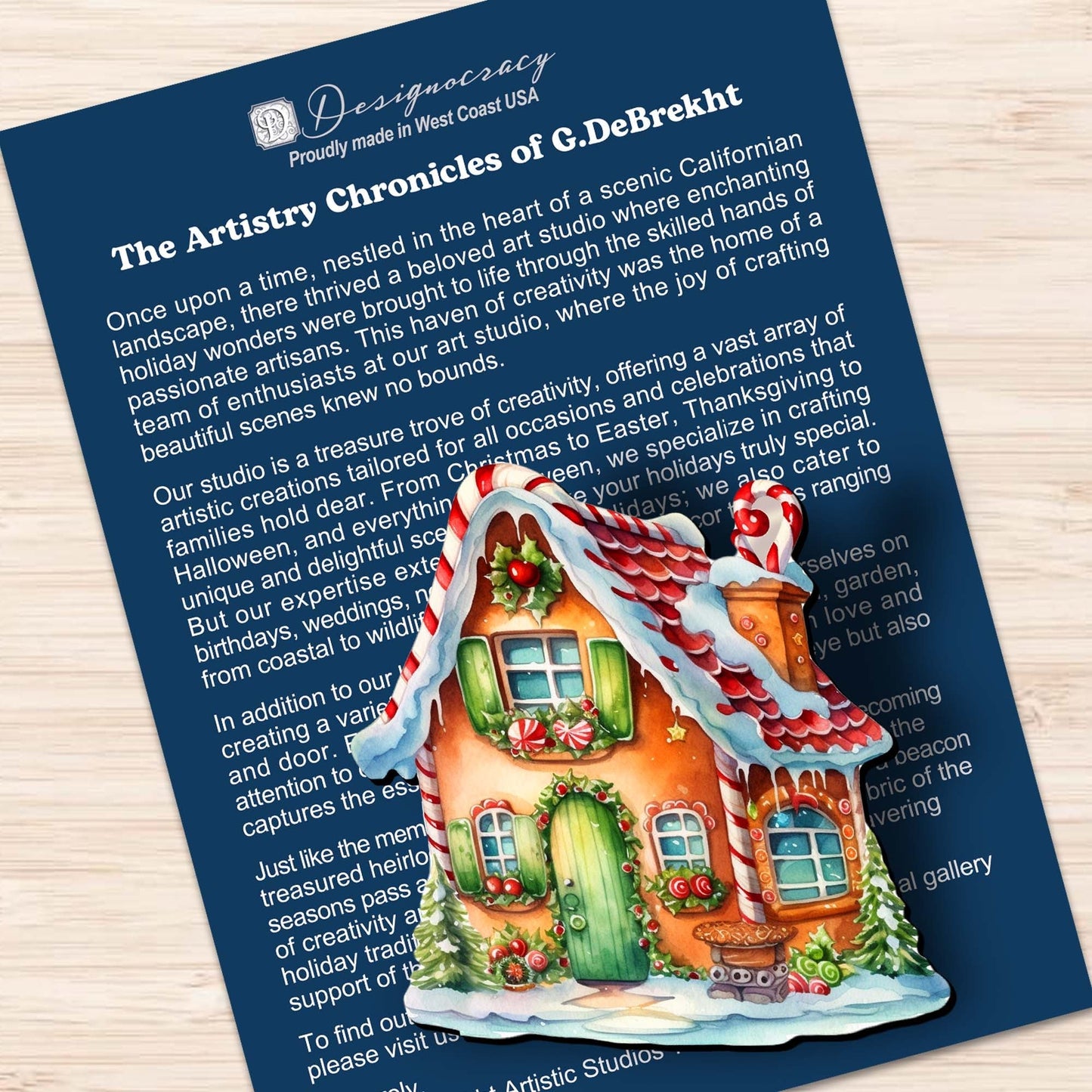 Christmas Is Here Decorative Wooden Clip-on Ornaments Set of 3 by G. Debrekht - Christmas Decor - 8091028C-S3