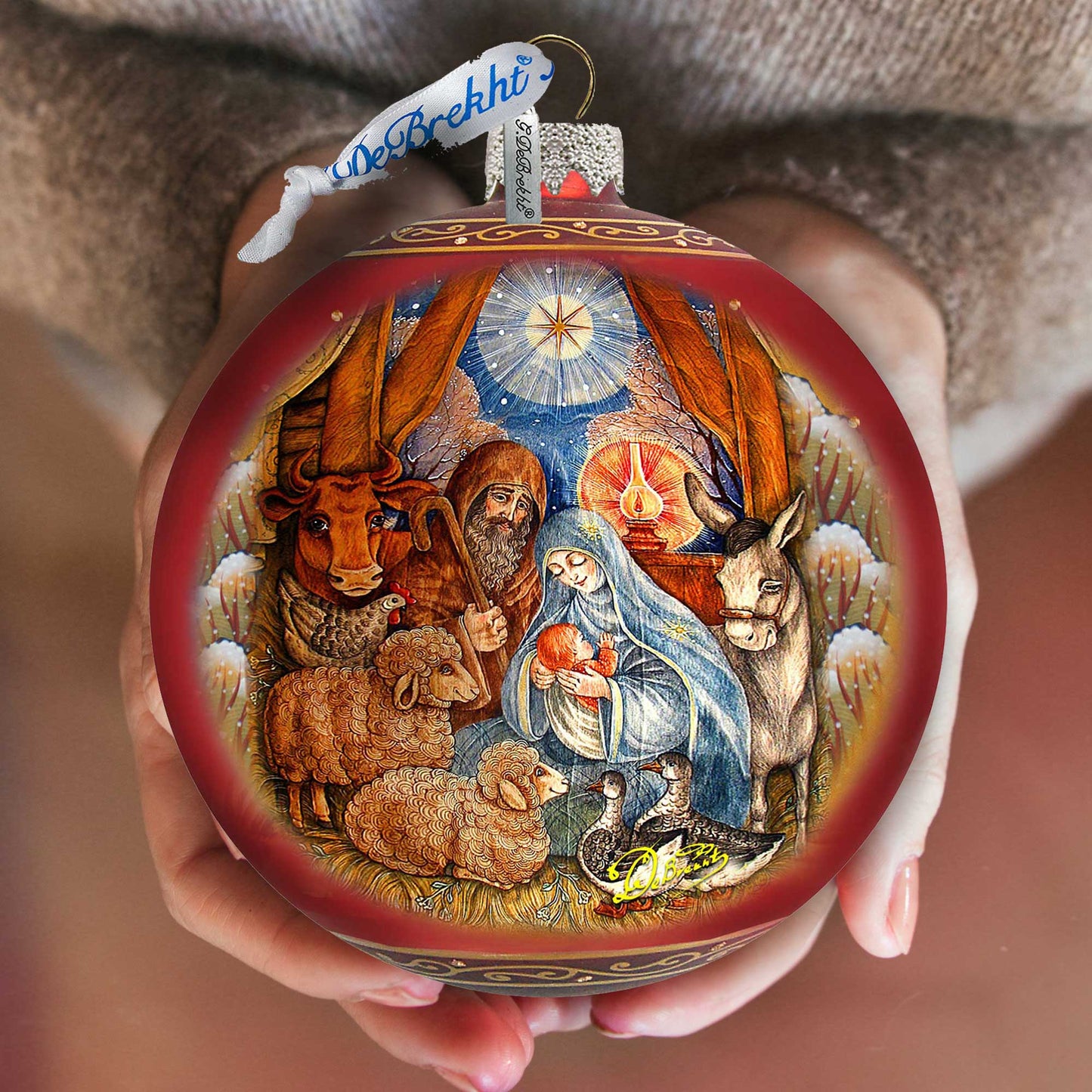 The Birth of the Bright Star Glass Ornament Limited Edition by G. DeBrekht - Nativity Holiday Decor - 73917