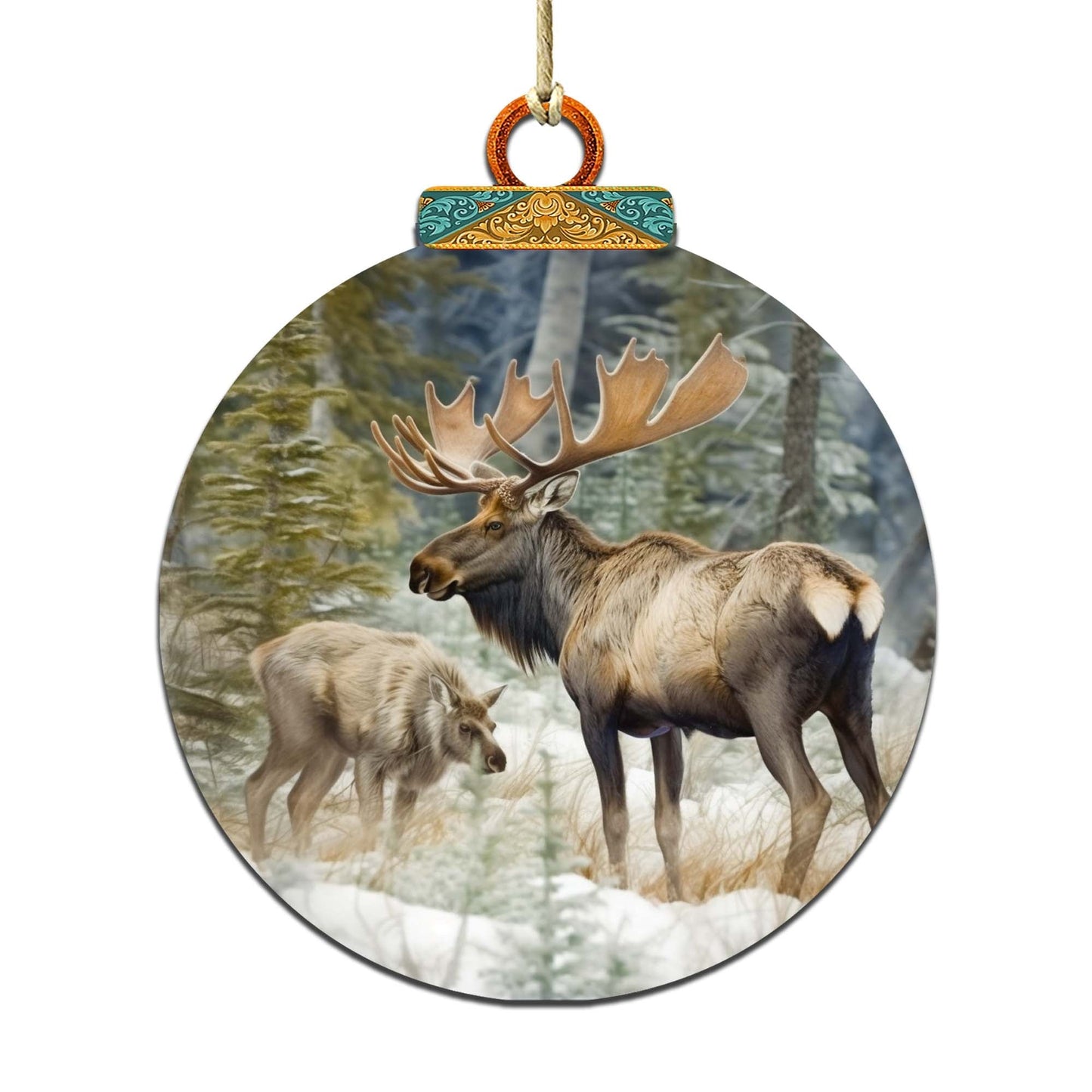 Elk in the Wilderness Wooden Ornaments by G.Debrekht - Wildlife Holiday Decor - 870055