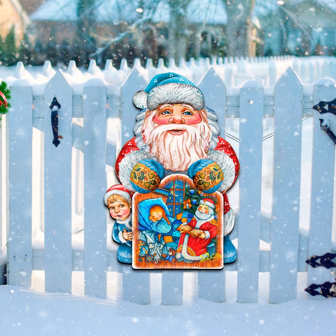 Christmas Night Christmas Door Decor by G. DeBrekht - Christmas Santa Snowman Decor - 8119173H