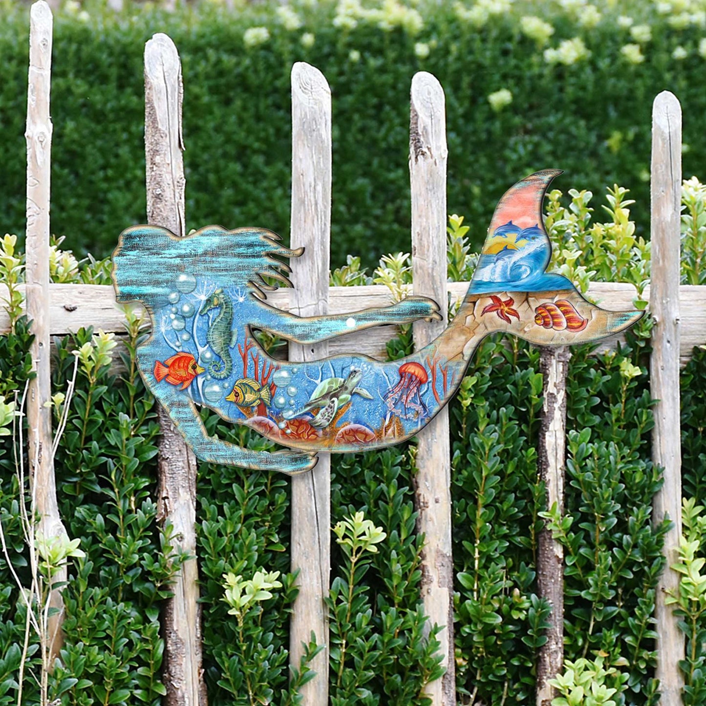 Rustic Mermaid Door Decor by G. DeBrekht - Coastal Holiday Decor - 81985142H