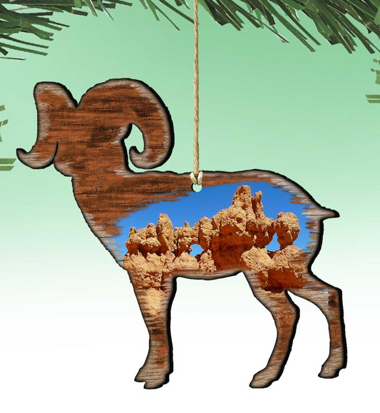 Goat Shaped Wooden Ornaments by Nature Wonders - Wildlife Holiday Decor - 8198228