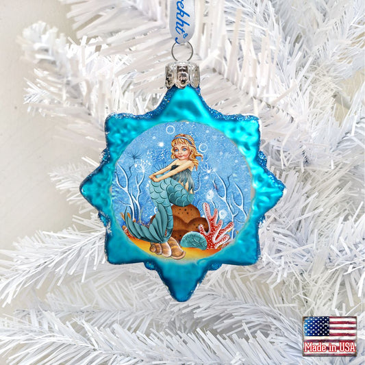 Mermaid Mercury Glass Ornament by G. DeBrekht - Coastal Holiday Decor - 775480