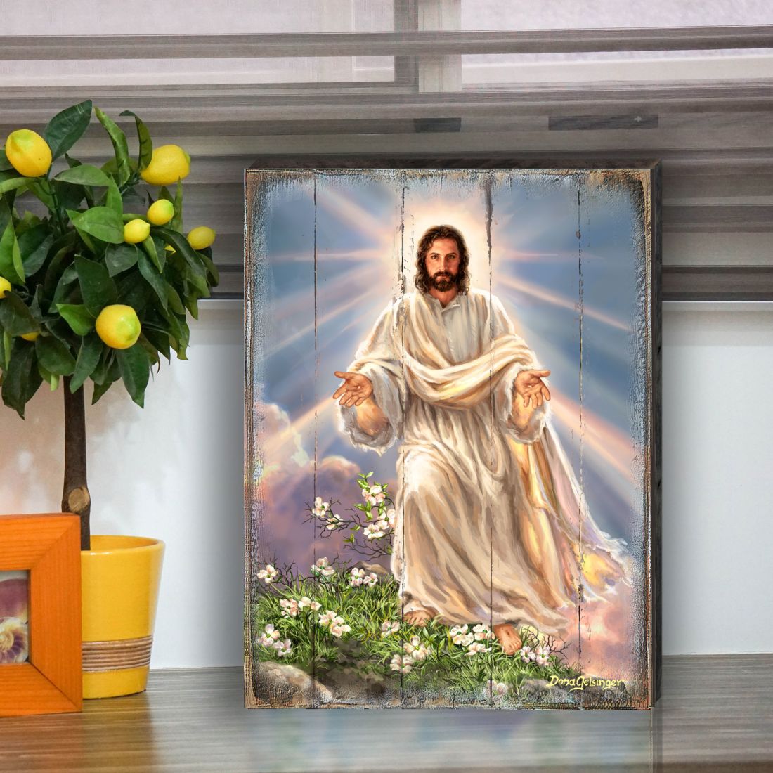 Jesus Resurrection Wooden Wall Art by D. Gelsinger - Easter Spring Decor - 95669B-DG