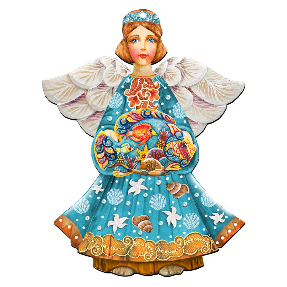 Guardian of The Sea Angel Door Decor by G. DeBrekht - Coastal Holiday Decor - 8152724H