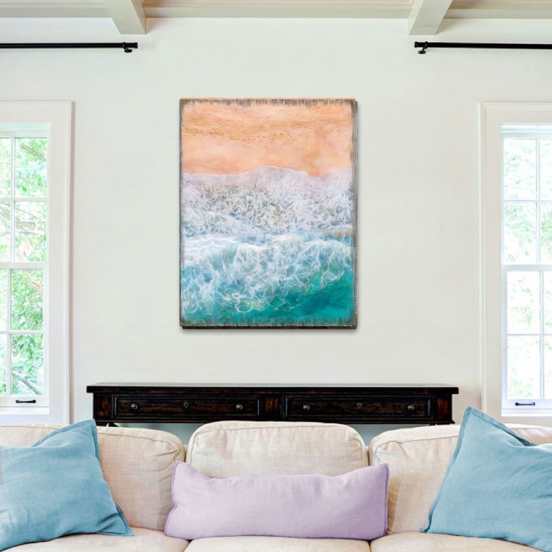 Ocean Shore Art Wooden Wall Art by Nature Wonders - Nature Wildlife Decor  - 95397B