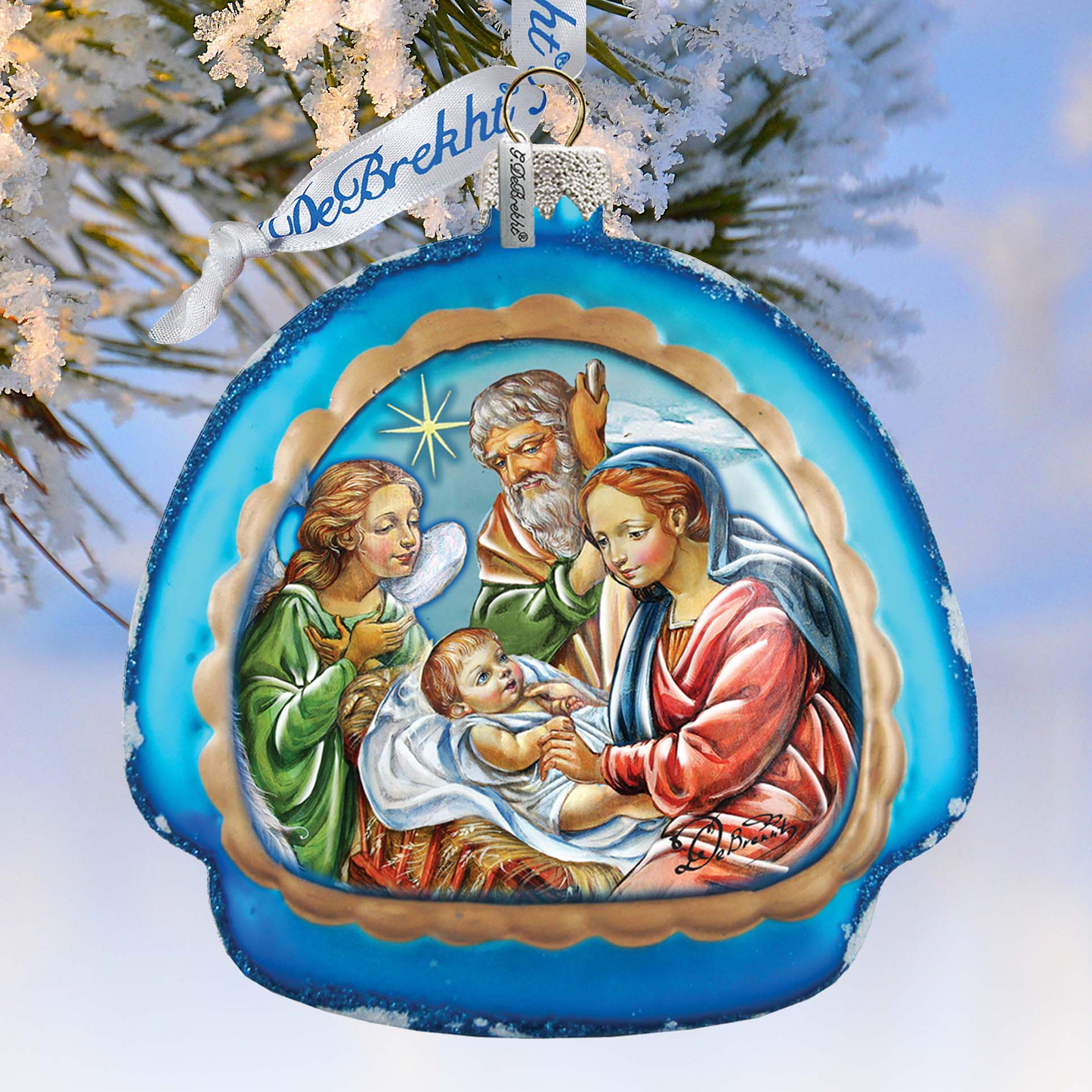 Limed Nativity Rainbow Ornament Holiday Splendor Debrekht 756-009