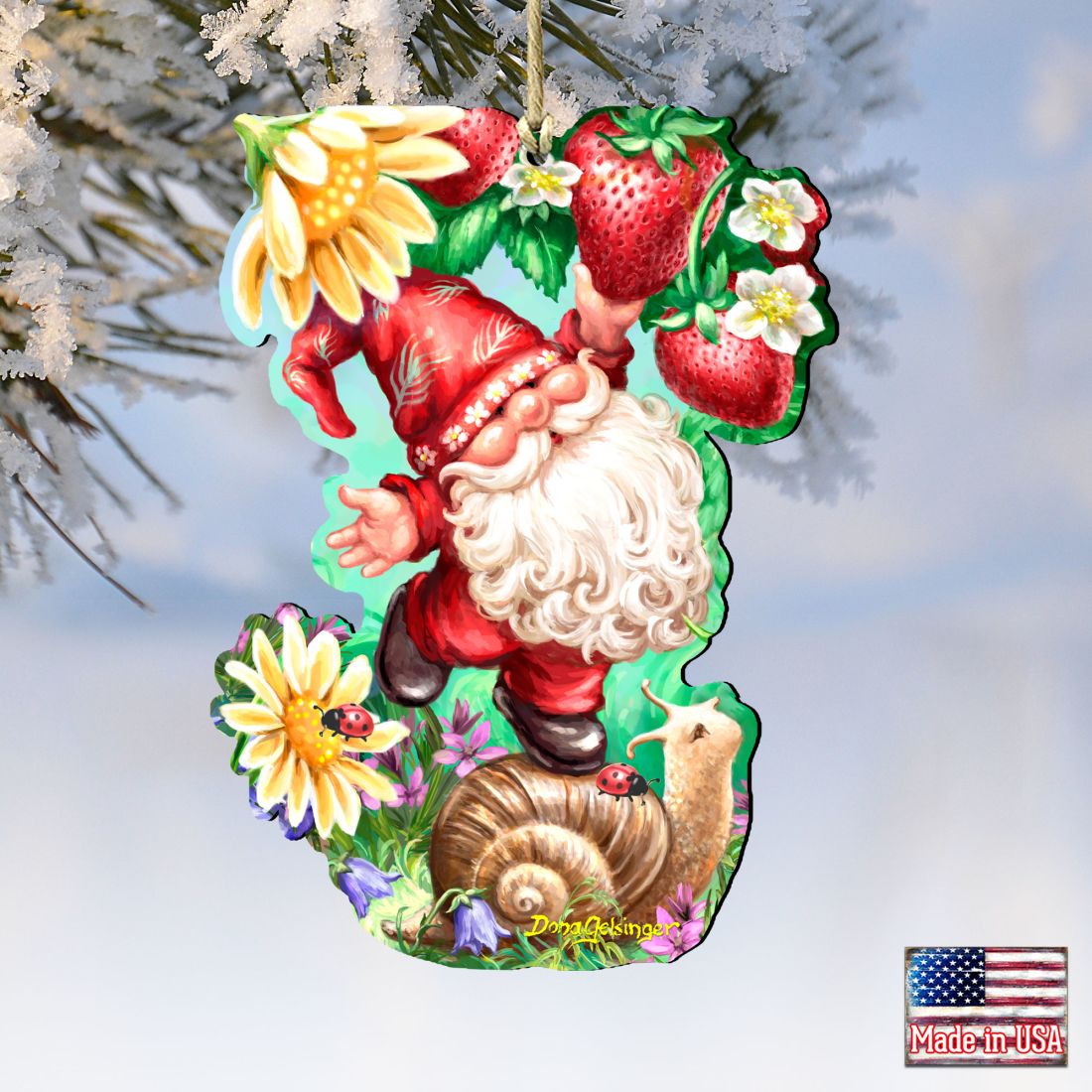 Sweet Summer Gnome Dwarf Wooden Ornaments by Gelsinger - Easter Spring Decor - 8461062-DG
