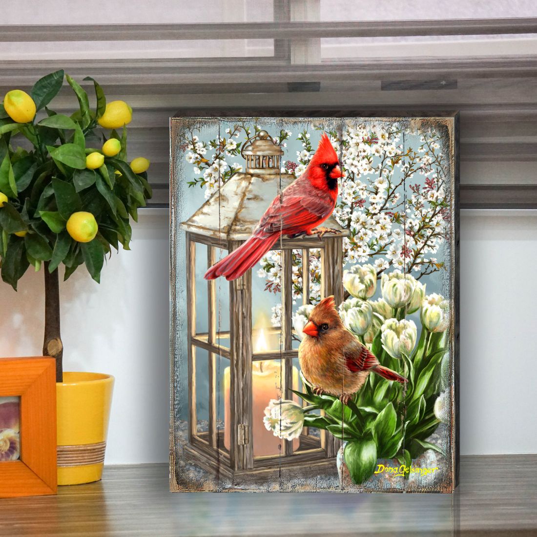House Birds Wooden Wall Art by D. Gelsinger - Nature Wildlife Decor - 95670B-DG