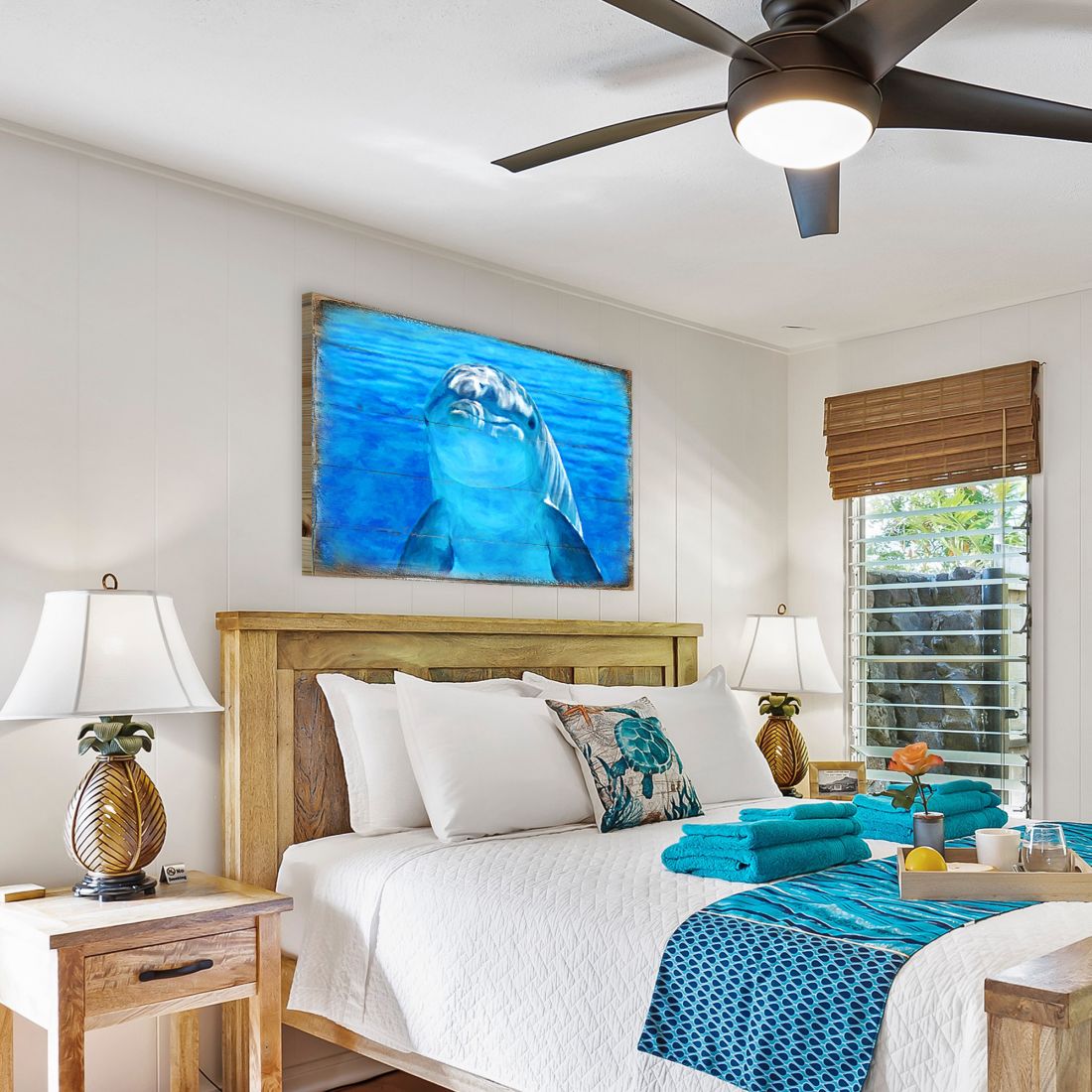 Speers Dolphin Wood Wooden Coastal Wall Art by Nature Wonders - Coastal Sea-Life Decor - 95261B