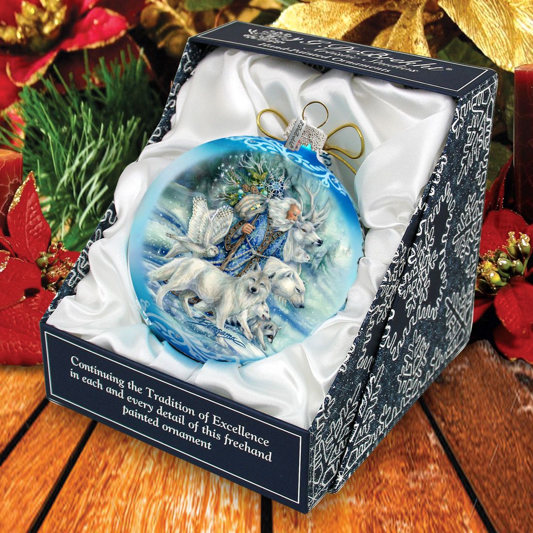 The Wild Spirits of Winter Glass Ornament Limited Edition by J. Bergsma - Christmas Santa Snowman Decor - 73910-JB