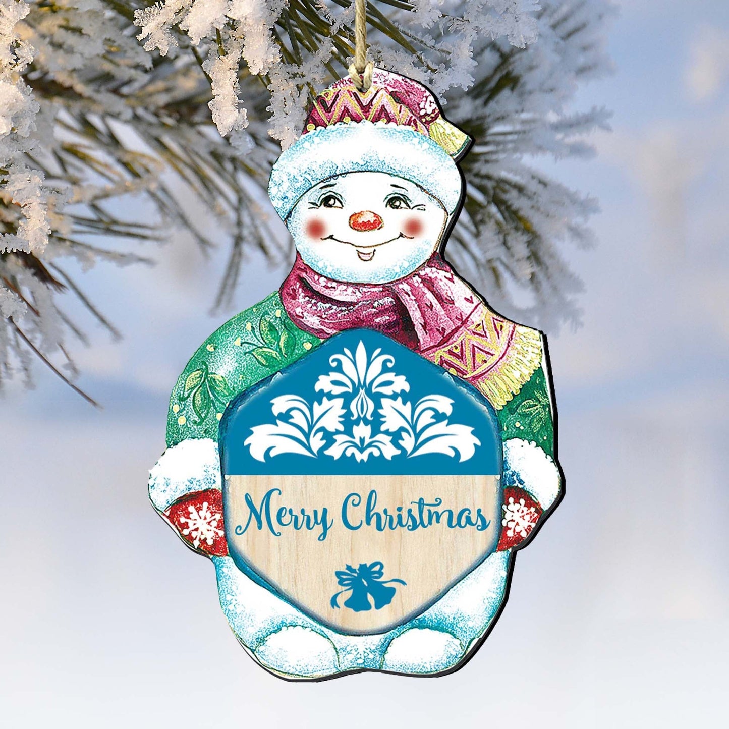 Snowman Christmas Wooden Ornaments by G. DeBrekht - Christmas Santa Snowman Decor - 8116101