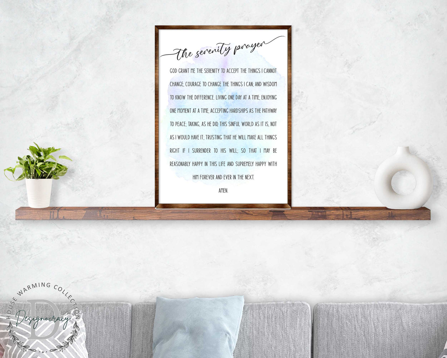The Serenity Prayer - Wooden Kitchen blessing - God grant me the serenity - Contemporary decor - Religious wall art - Nursery wall art - 310340
