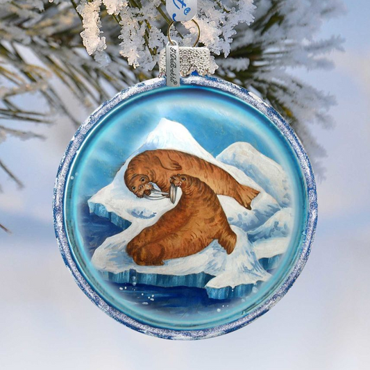 Arctic Family Glass Ornament by G. DeBrekht - Wildlife Holiday Decor - 764-012