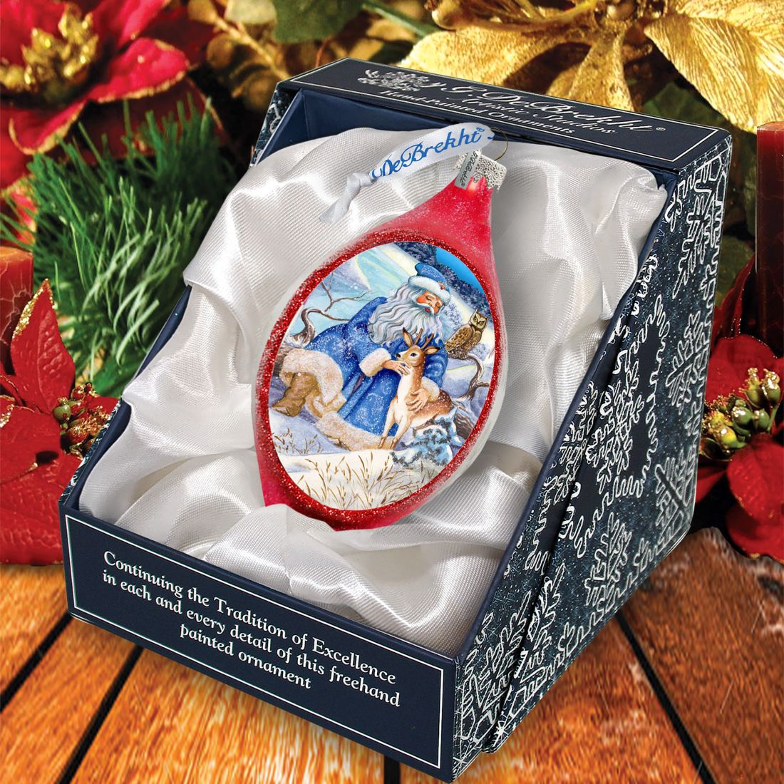 Merry Christmas Drop Glass Ornament by G. DeBrekht - Christmas Decor - 757-034