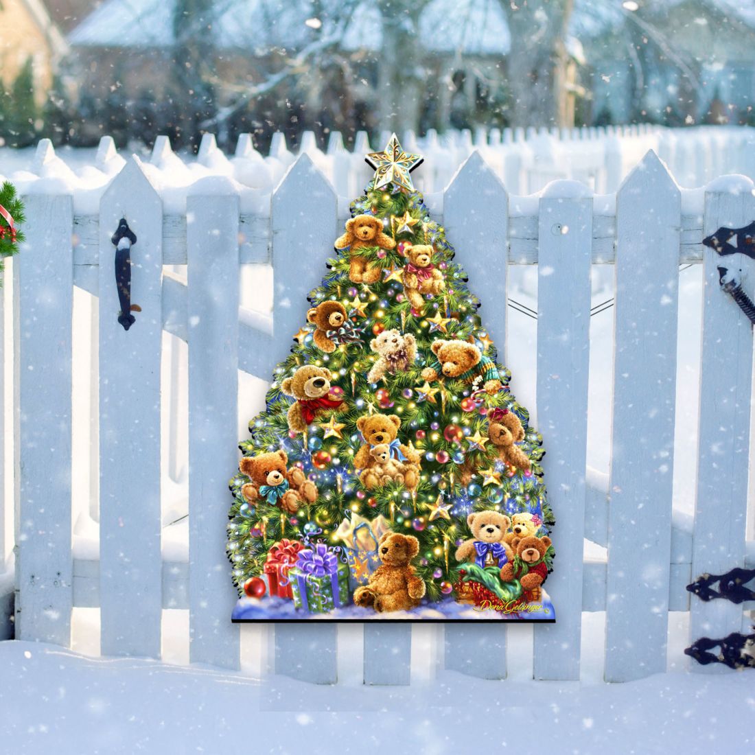 Teddy Bear Tree Holiday Door Decor by D. Gelsinger - Christmas Decor - 8461019H-1101