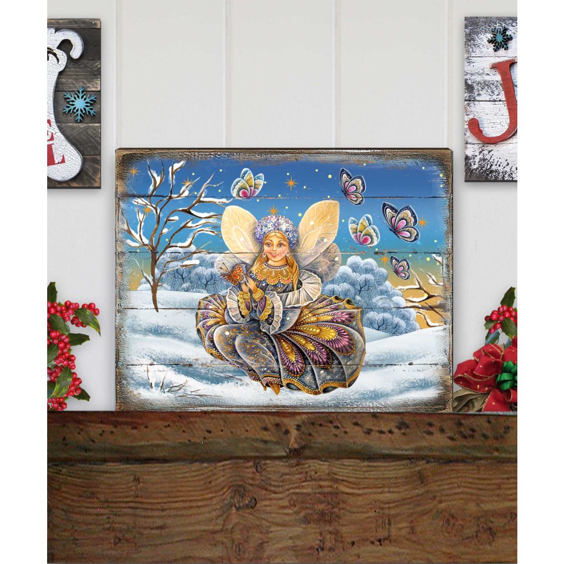 Butterfly Fairy Wooden Wall Art by G. DeBrekht - Nature Wildlife Decor - 8173562B