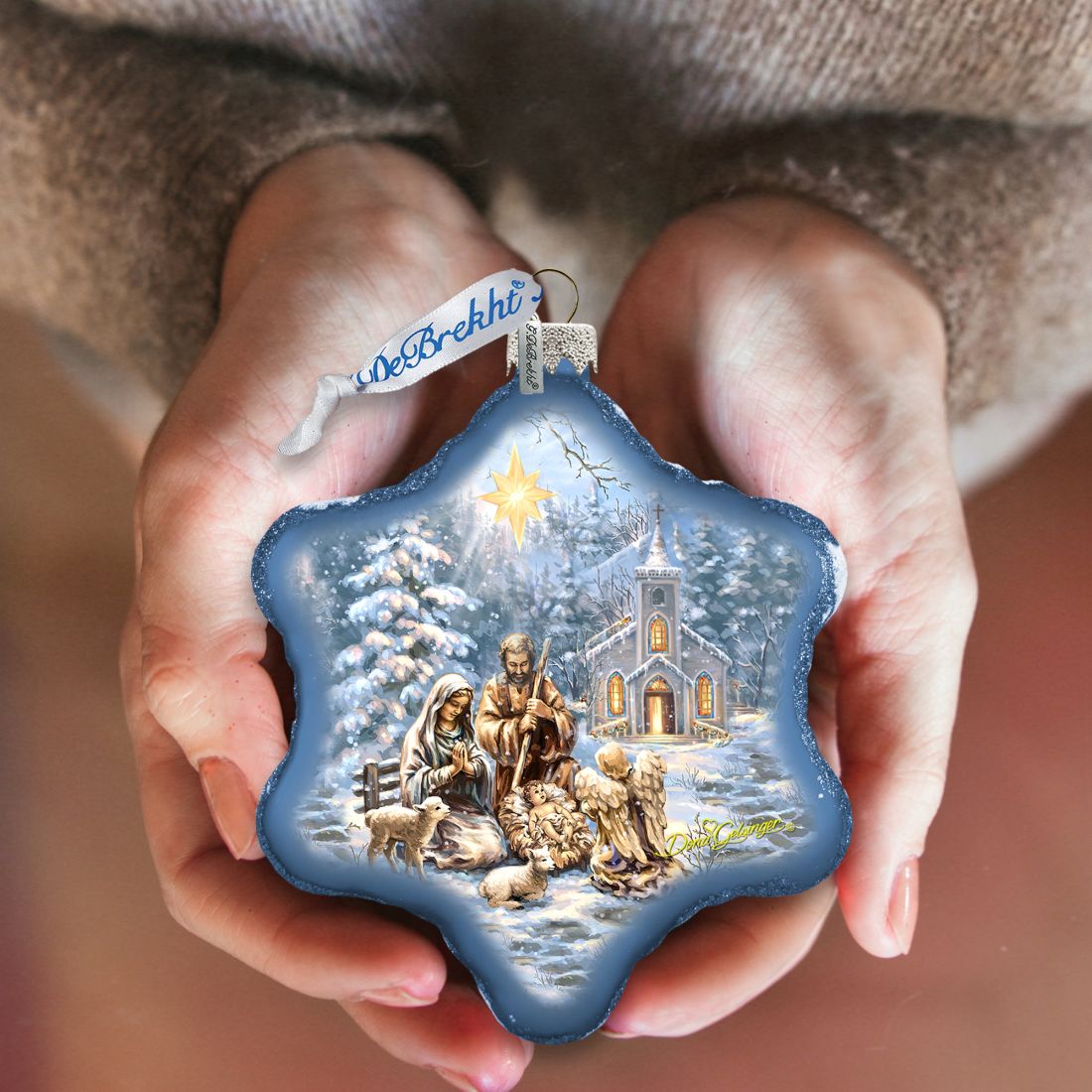 Nativity at the Chapel Glass Ornament by D. Gelsinger - Nativity Holiday Decor - 754-101-DG