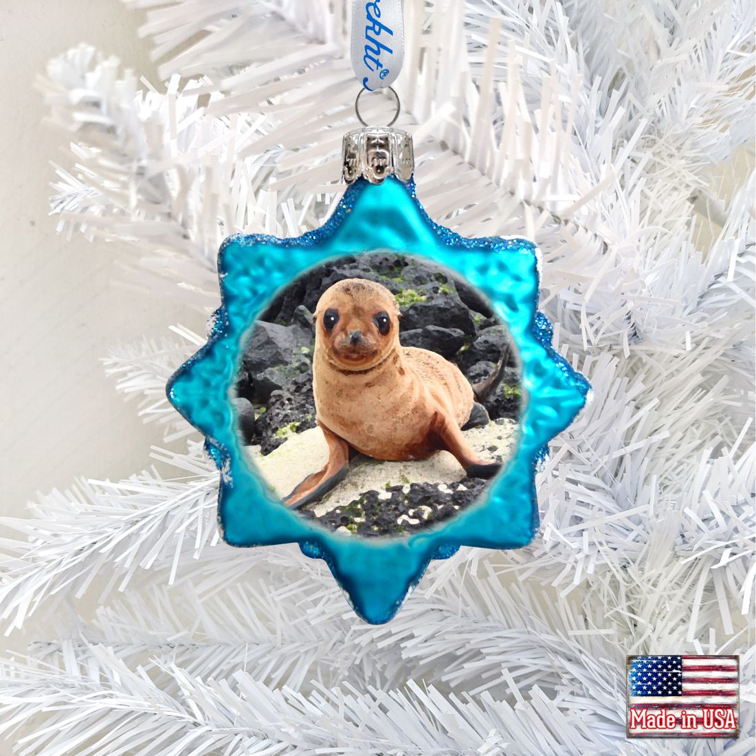 Baby Seal Mercury Glass Ornament by G. DeBrekht - Coastal Holiday Decor - 775488