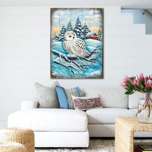 Lokki Owl Art Wooden Wall Art by Nature Wonders - Nature Wildlife Decor  - 95213B