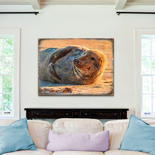 Speier Seal Wood Wooden Coastal Wall Art by Nature Wonders - Coastal Sea-Life Decor - 95260B