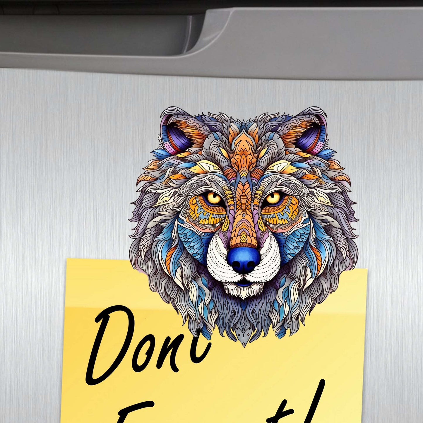 Enigmatic Wolves Decorative Wooden Magnets Set of 6 by G. Debrekht - Wildlife Decor - 8090113G-S6