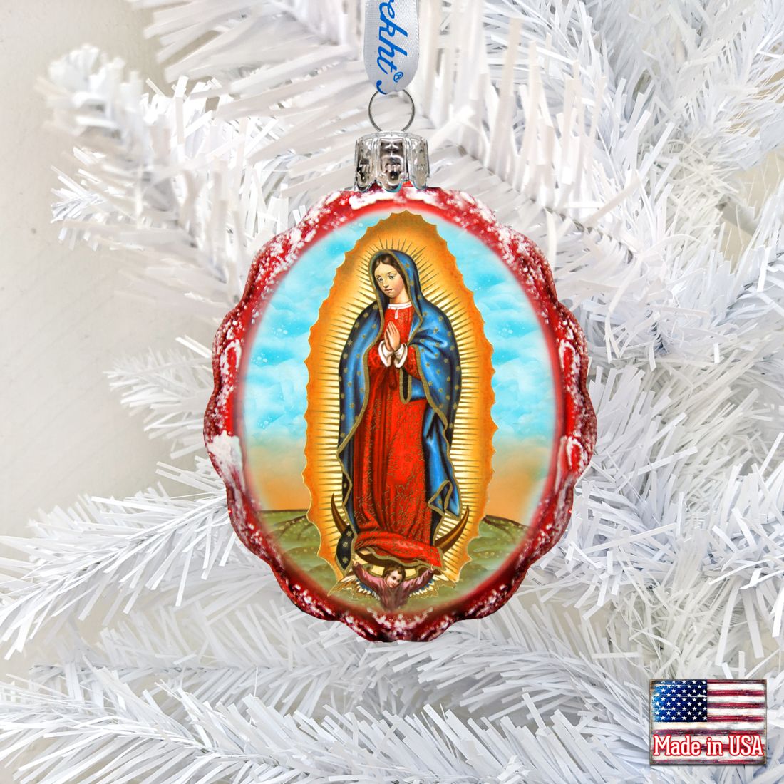 Lady of Guadalupe Mercury Glass Ornament by G. DeBrekht - Nativity Holiday Decor - 772020